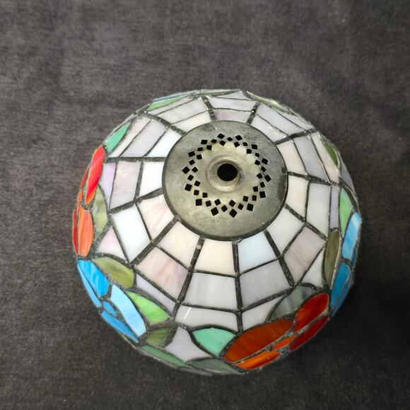 Vintage Mosaic Stained Glass Tiffany Style Table Lamp Shade - Picture 3 of 10